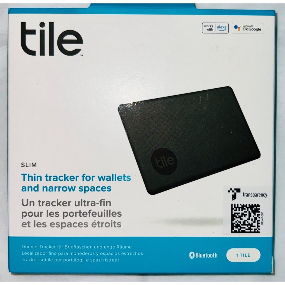 Tile Slim Bluetooth Tracker For Wallets & Narrow Spaces Works w Alexa & Google